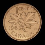 Canada, Elizabeth II, 1 cent <br /> 1963