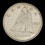 Canada, Elizabeth II, 10 cents <br /> 1964
