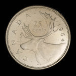 Canada, Elizabeth II, 25 cents <br /> 1964