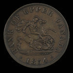 Canada, Bank of Upper Canada (York), 1/2 penny : 1854