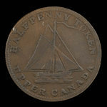 Canada, unknown, 1/2 penny : 1823
