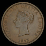 Canada, Province of New Brunswick, 1 penny <br /> 1843