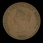Canada, Province of New Brunswick, 1/2 penny <br /> 1843