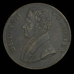 Canada, unknown, 1/2 penny <br /> 1825