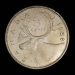 Canada, Elizabeth II, 25 cents <br /> 1958