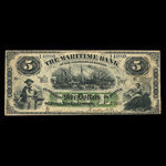 Canada, Maritime Bank of the Dominion of Canada, 5 dollars <br /> October 3, 1881