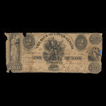 Canada, Bank of Upper Canada (York), 2 dollars <br /> November 6, 1836