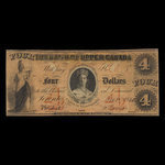 Canada, Bank of Upper Canada (York), 4 dollars <br /> November 13, 1860