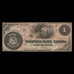 Canada, Colonial Bank of Canada, 1 dollar <br /> May 4, 1859