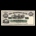 Canada, Dominion Bank, 20 dollars <br /> May 1, 1871