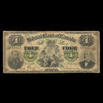 Canada, Federal Bank of Canada, 4 dollars <br /> July 1, 1874