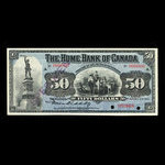 Canada, Home Bank of Canada, 50 dollars <br /> March 2, 1914
