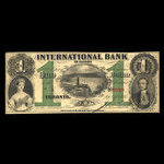 Canada, International Bank of Canada, 1 dollar <br /> September 15, 1858