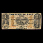 Canada, International Bank of Canada, 1 dollar <br /> September 15, 1858