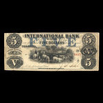 Canada, International Bank of Canada, 5 dollars <br /> September 15, 1858