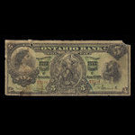 Canada, Ontario Bank, 5 dollars <br /> January 1, 1898