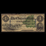Canada, Ontario Bank, 4 dollars <br /> August 1, 1870