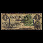 Canada, Ontario Bank, 4 dollars <br /> August 1, 1870