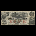 Canada, Bank of Clifton, 5 dollars <br /> October 1, 1859