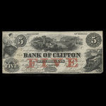 Canada, Bank of Clifton, 5 dollars <br /> November 1, 1859