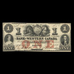 Canada, Bank of Western Canada, 1 dollar <br /> September 20, 1859