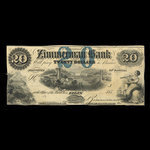Canada, Zimmerman Bank, 20 dollars <br /> December 1856