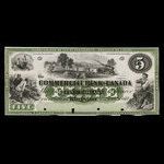 Canada, Commercial Bank of Canada, 5 dollars <br /> January 2, 1860