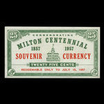 Canada, Town of Milton, 25 cents <br /> July 15, 1957