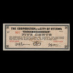 Canada, City of Ottawa, 5 cents <br /> 1939