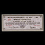 Canada, City of Ottawa, 25 cents <br /> 1939