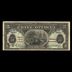 Canada, Bank of Ottawa (The), 5 dollars <br /> June 1, 1912