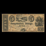 Canada, Niagara Suspension Bridge Bank, 5 dollars <br /> October 13, 1840