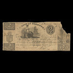 Canada, City of Toronto (Ontario), 2 dollars <br /> November 7, 1843