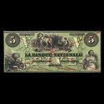 Canada, La Banque Nationale (National Bank), 5 dollars <br /> April 28, 1860