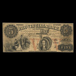 Canada, Provincial Bank of Canada (Stanstead), 5 dollars <br /> April 1, 1856