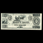 Canada, Hart's Bank, 5 dollars <br /> 1839