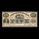 Canada, Union Bank of Newfoundland, 5 pounds <br /> August 1, 1883