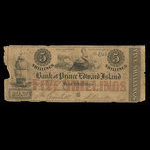 Canada, Bank of Prince Edward Island, 5 shillings <br /> August 18, 1856