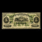 Canada, Consolidated Bank of Canada, 5 dollars <br /> July 1, 1876