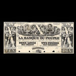 Canada, Banque du Peuple (People's Bank), 10 dollars : 1849