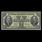 Canada, Provincial Bank of Canada, 5 dollars <br /> August 1, 1928