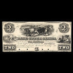 Canada, Bank of Upper Canada (York), 2 dollars <br /> January 31, 1851