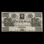 Canada, City Bank (Montreal), 100 dollars <br /> 1840