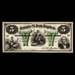 Canada, Banque St. Jean Baptiste, 5 dollars <br /> June 24, 1875