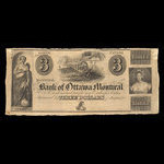 Canada, Bank of Ottawa, 3 dollars <br /> 1838