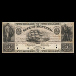 Canada, Bank of Montreal, 2 dollars : January 1839