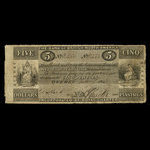 Canada, Bank of British North America, 5 dollars <br /> January 1, 1841