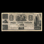 Canada, Bank of Lower Canada, 1 dollar <br /> 1840