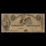 Canada, Banque du Peuple (People's Bank), 2 dollars <br /> March 1, 1845