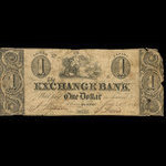 Canada, Exchange Bank, 1 dollar <br /> May 21, 1844